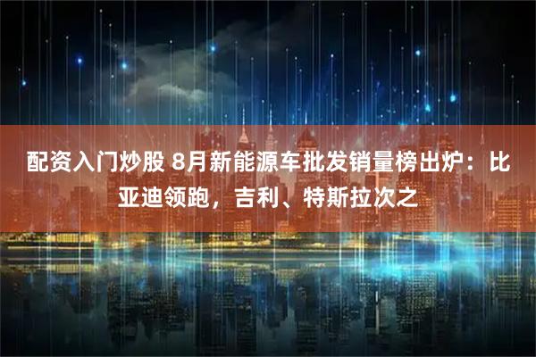 配资入门炒股 8月新能源车批发销量榜出炉：比亚迪领跑，吉利、特斯拉次之