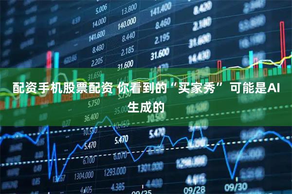 配资手机股票配资 你看到的“买家秀” 可能是AI生成的